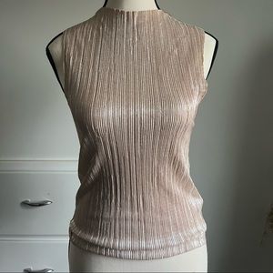 Anthropologie Mock Neck Shimmer Tank